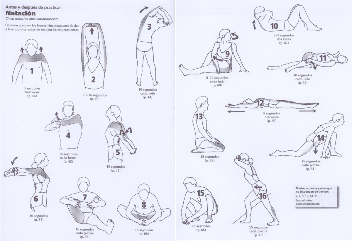 ejercicios para estirar antes y después de nadar